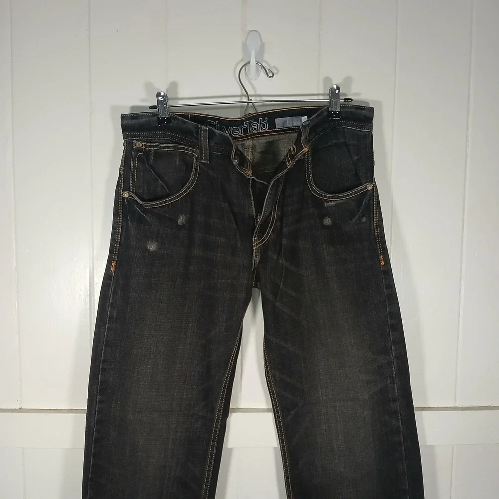 VTG Levi's SilverTab Loose Jeans Men 32x30 Black Dark Wash Baggy Skater Denim